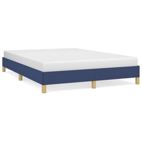 Lit double pour adulte Cadre de lit - Bleu 140x190 cm Tissu BV757254 - BonneVie