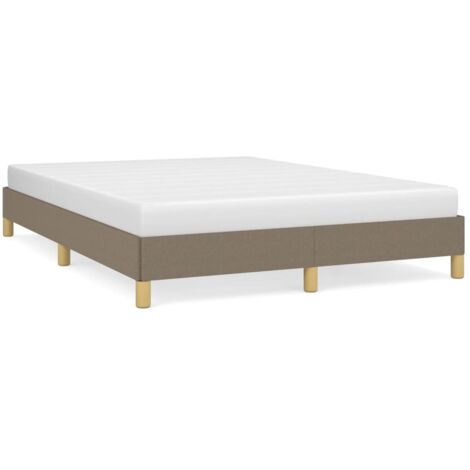 Lit double pour adulte Cadre de lit - Taupe 140x190 cm Tissu BV997689 - BonneVie