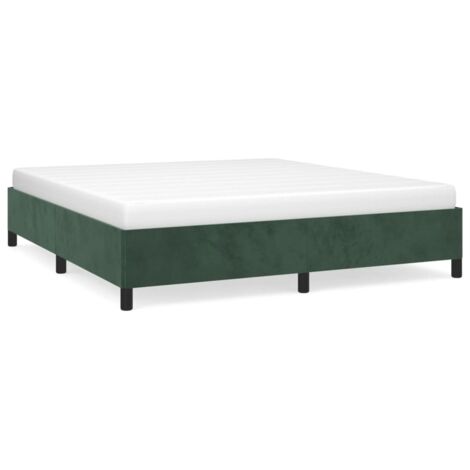 Lit double pour adulte - Cadre de lit Vert foncé 160x200 cm Velours BV914347 - BonneVie