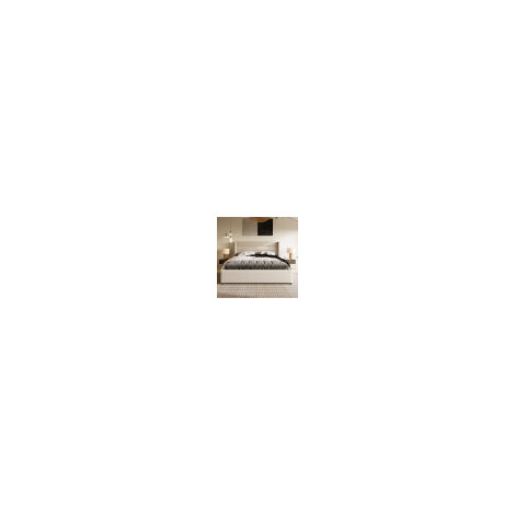 Lit double rembourré avec rangement, 160x200 cm, sommier à lattes en bois, beige (sans matelas)