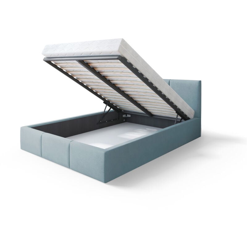 Kids Literie - Lit Double Tesia 140x190 + Coffre - Sommier inclus Mint