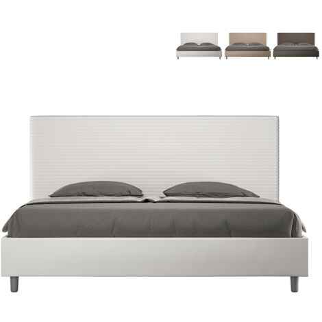 Lit double très grand format avec coffre 180x200 Focus K  Couleur: Blanc - Version: Modèle standard