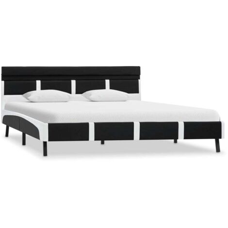 Lit double，Lit adulte，Cadre de lit avec LED sans matelas noir 160x200 cm CFW2025691