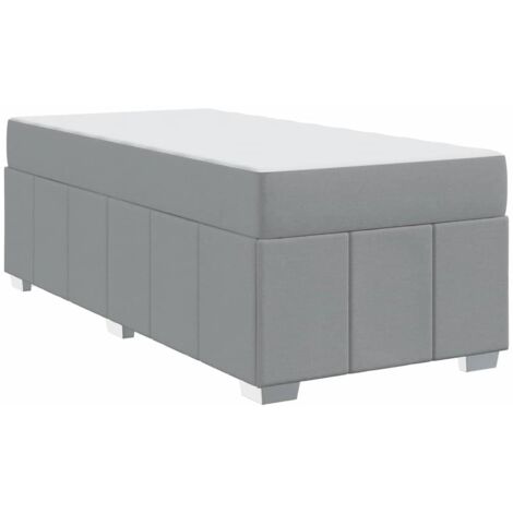 Lit double，Lit adulte，Cadre de lit avec matelas Gris clair 120 x 190 cm tissu CFW1387417