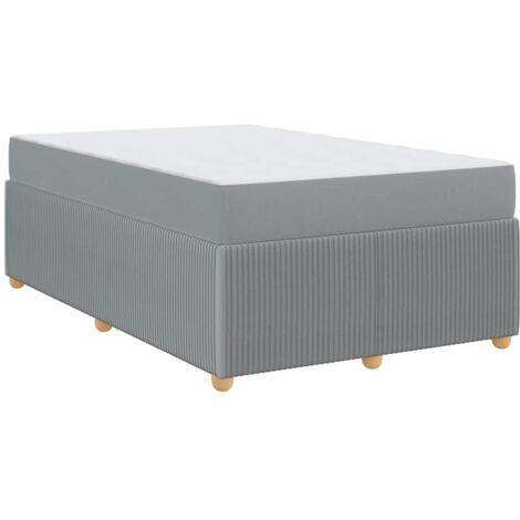 Lit double，Lit adulte，Cadre de lit avec matelas Gris clair 120 x 190 cm tissu CFW2760755