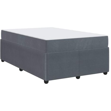 Lit double，Lit adulte，Cadre de lit avec matelas Gris foncé 120 x 190 cm Velours CFW2626984