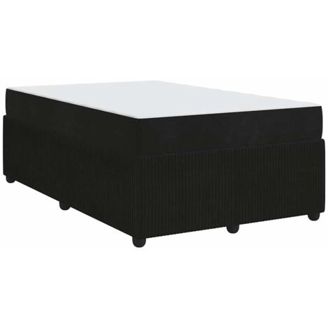 Lit double，Lit adulte，Cadre de lit avec matelas Noir 120 x 190 cm Velours CFW7028684