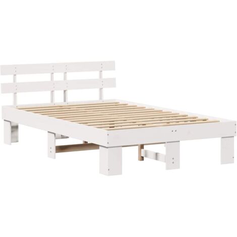 Lit double，Lit adulte，Cadre de lit avec tête de lit Blanc 120 x 190 cm CFW4790904