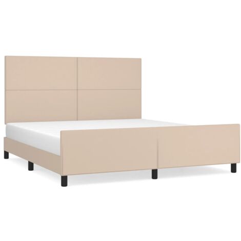 Lit double，Lit adulte，Cadre de lit avec tête de lit Cappuccino 180x200 cm Similicuir CFW4855270