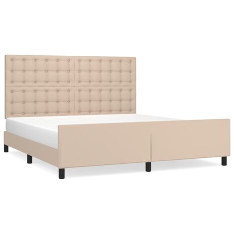 Lit double，Lit adulte，Cadre de lit avec tête de lit Cappuccino 180x200 cm Similicuir CFW5861240
