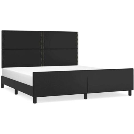 Lit double，Lit adulte，Cadre de lit avec tête de lit Noir 180x200 cm Similicuir CFW7037085