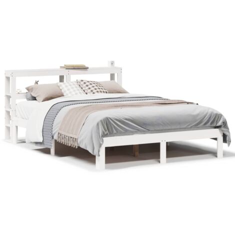 Lit double，Lit adulte，Cadre de lit avec tête de lit sans matelas blanc 120x190 cm CFW3423313