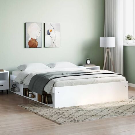 Lit double,Lit adulte,Cadre de lit blanc 160x200 cm191101 CFW805925