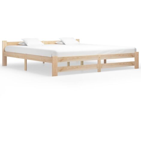 Lit double,Lit adulte,Cadre de lit Bois de pin massif 200x200 cm222693