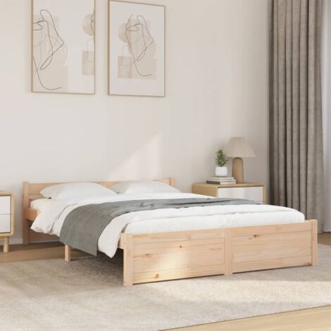 Lit double，Lit adulte，Cadre de lit Bois massif 140x200 cm895260