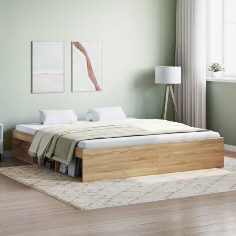 Lit double，Lit adulte，Cadre de lit chêne Sonoma 180x200 cm super king686573