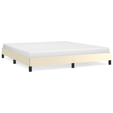 Lit double，Lit adulte，Cadre de lit Crème 160x200 cm Similicuir CFW2536192