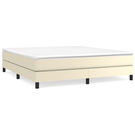 Lit double，Lit adulte，Cadre de lit Crème 160x200 cm Similicuir CFW4243110