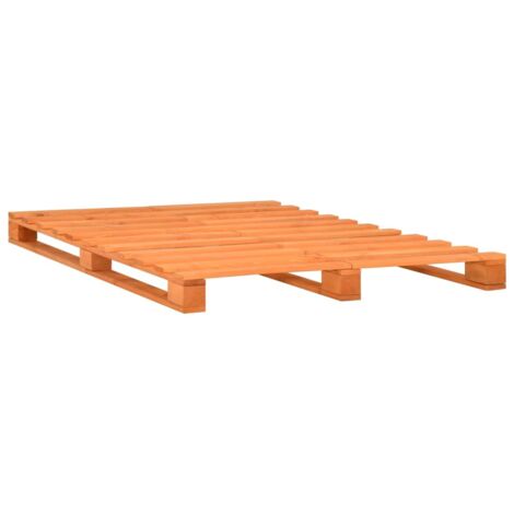 Lit double，Lit adulte，Cadre de lit de palette sans matelas 160x200cm bois massif CFW5440437