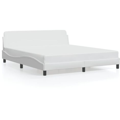 Lit double，Lit adulte，Cadre de lit Dover blanc 180x200 cm similicuir CFW7997363