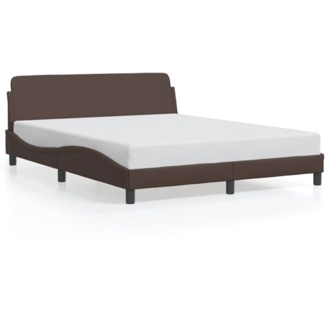 Lit double，Lit adulte，Cadre de lit Dover marron 160x200 cm similicuir CFW8040059