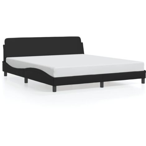 Lit double，Lit adulte，Cadre de lit Dover noir 180x200 cm similicuir CFW8163810