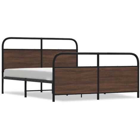 Lit double,Lit adulte,Cadre de lit en métal sans matelas chêne marron 160x200 cm CFW3355286