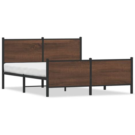 Lit double,Lit adulte,Cadre de lit en métal sans matelas chêne marron 160x200 cm CFW9395211