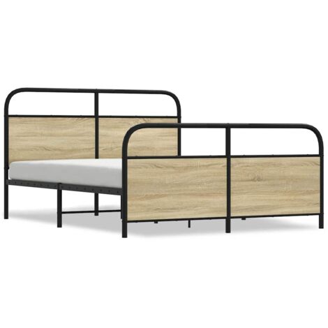 Lit double,Lit adulte,Cadre de lit en métal sans matelas chêne sonoma 160x200 cm CFW6386189