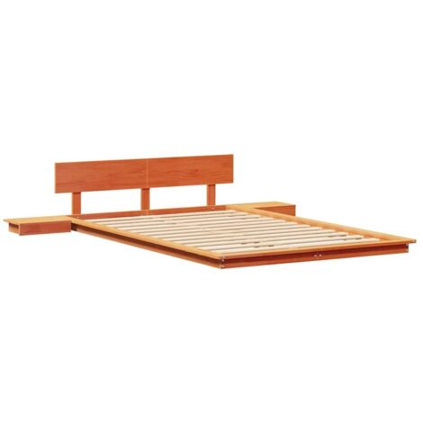 Lit double，Lit adulte，Cadre de lit Marron 120 x 190 cm bois CFW1690609