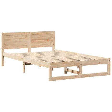 Lit double，Lit adulte，Cadre de lit Marron 120 x 190 cm Bois de pin massif CFW4746033