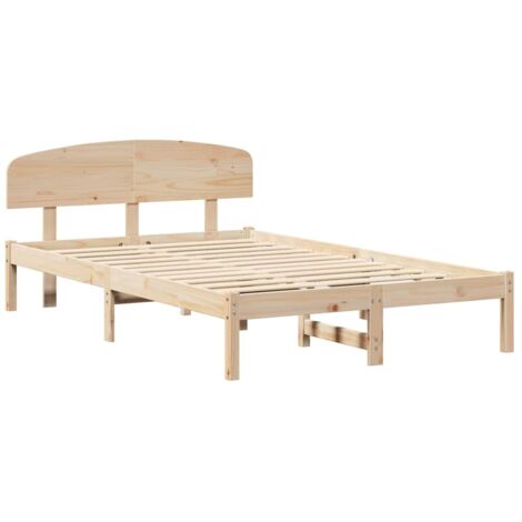 Lit double，Lit adulte，Cadre de lit Marron 120 x 190 cm Bois de pin massif CFW7243072