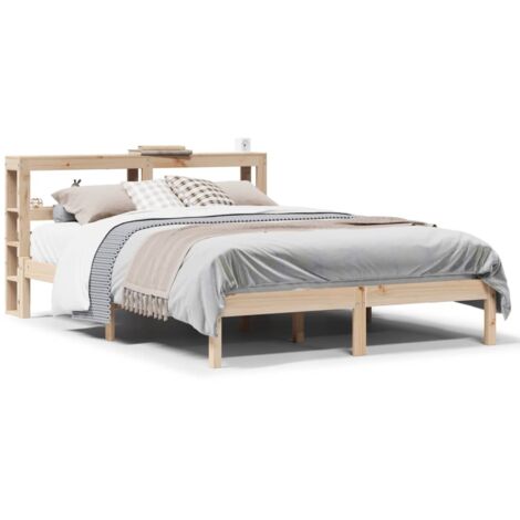 Lit double，Lit adulte，Cadre de lit sans matelas 120x190 cm bois de pin massif CFW7266045