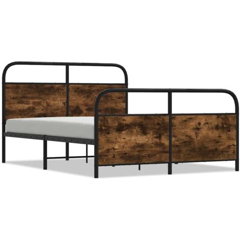 Lit double，Lit adulte，Cadre de lit sans matelas 120x190 cm chêne fumé bois ingénierie CFW7617660