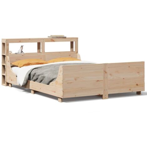 Lit double，Lit adulte，Cadre de lit sans matelas 120x200 cm bois de pin massif CFW7591478