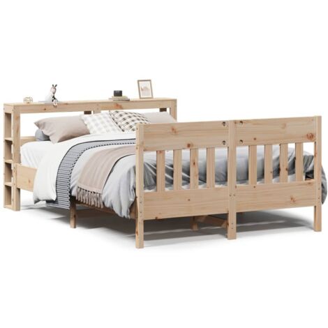 Lit double，Lit adulte，Cadre de lit sans matelas 120x200 cm bois de pin massif CFW8443461