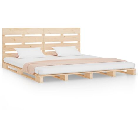Lit double,Lit adulte,Cadre de lit sans matelas 140x190 cm bois de pin massif CFW5219410