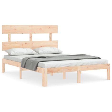Lit double，Lit adulte，Cadre de lit sans matelas 140x190 cm bois de pin massif CFW8481207