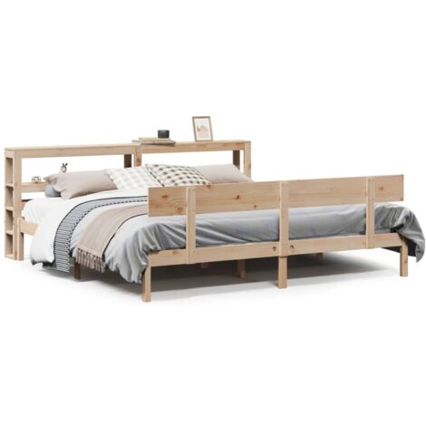 Lit double，Lit adulte，Cadre de lit sans matelas 180x200 cm bois massif de pin CFW3331676