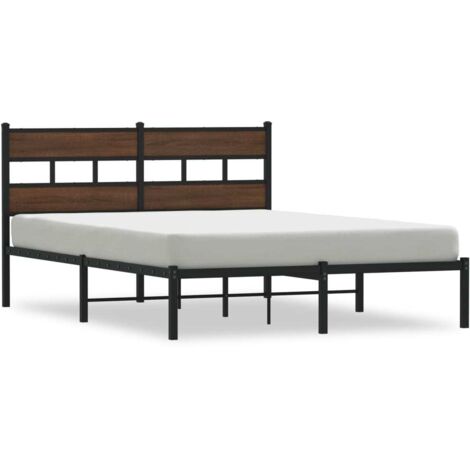 Lit double，Lit adulte，Cadre de lit sans matelas avec tête de lit 140x190 cm CFW8345691