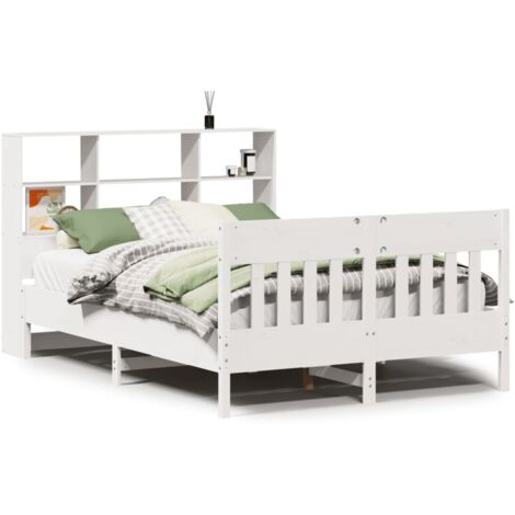 Lit double,Lit adulte,Cadre de lit sans matelas blanc 160x200 cm bois de pin massif CFW1903887