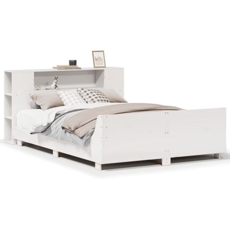 Lit double,Lit adulte,Cadre de lit sans matelas blanc 160x200 cm bois de pin massif CFW3198136