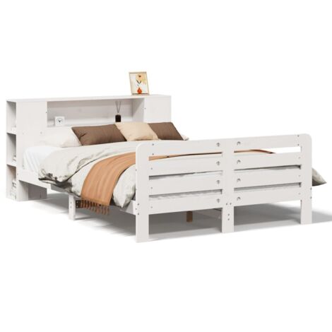 Lit double,Lit adulte,Cadre de lit sans matelas blanc 160x200 cm bois de pin massif CFW5860605