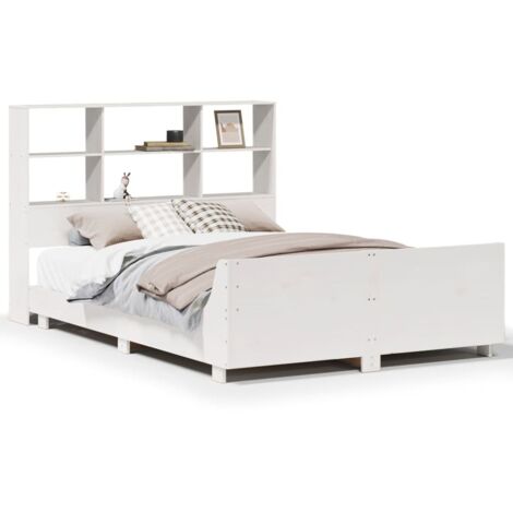 Lit double,Lit adulte,Cadre de lit sans matelas blanc 160x200 cm bois de pin massif CFW6079495