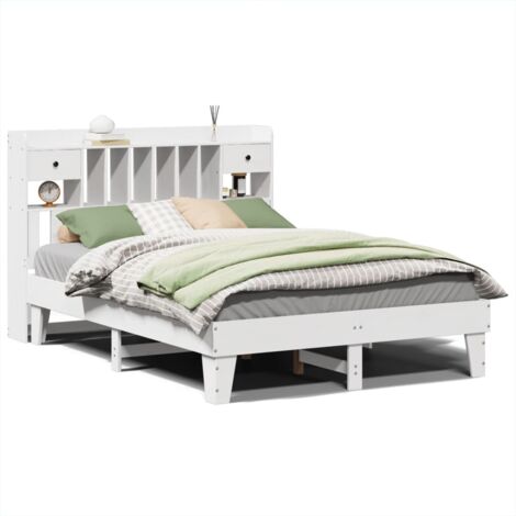 Lit double,Lit adulte,Cadre de lit sans matelas blanc 160x200 cm bois de pin massif CFW6692515