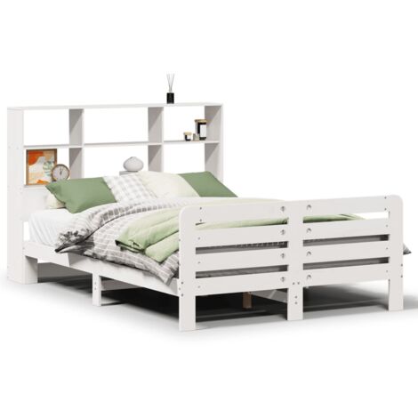 Lit double,Lit adulte,Cadre de lit sans matelas blanc 160x200 cm bois de pin massif CFW9869335