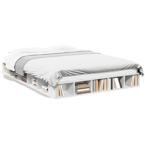 Lit double，Lit adulte，Cadre de lit sans matelas blanc 160x200 cm CFW7037898