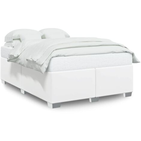 Lit double，Lit adulte，Cadre de lit sans matelas blanc 160x200 cm similicuir CFW1872343
