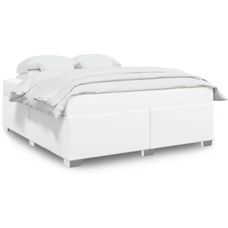 Lit double，Lit adulte，Cadre de lit sans matelas blanc 180x200 cm similicuir CFW4280509