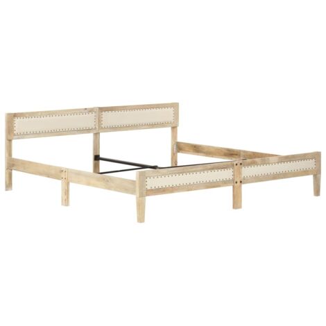 Lit double，Lit adulte，Cadre de lit sans matelas bois de manguier massif 200 cm CFW7396491